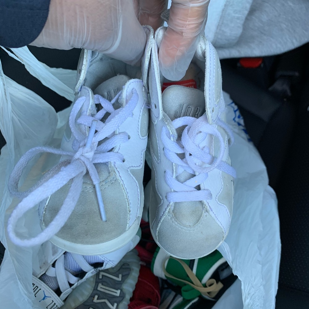 Baby nikes Jordan shoes the price of each pair.